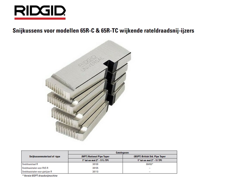 Snijkussens voor modellen 65R-C - 65R-TC NPT HS 1