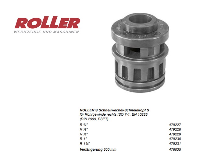 ROLLER Snelwisselsnijkop S R 3/8