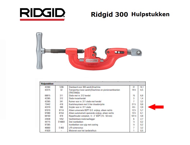 Ridgid 360 Snijder voor nr. 311 slede