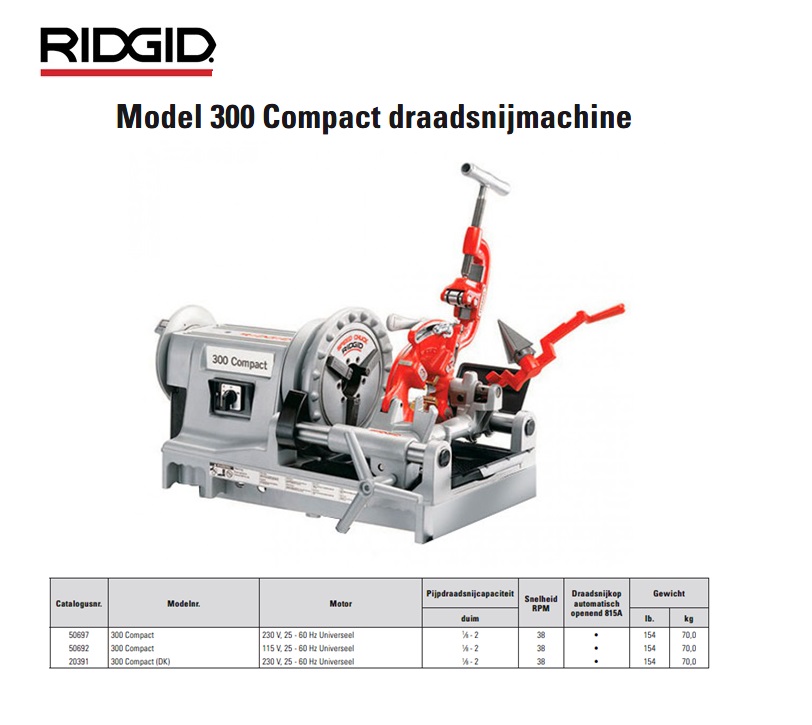 Ridgid 300 Compact draadsnijmachine 1/2