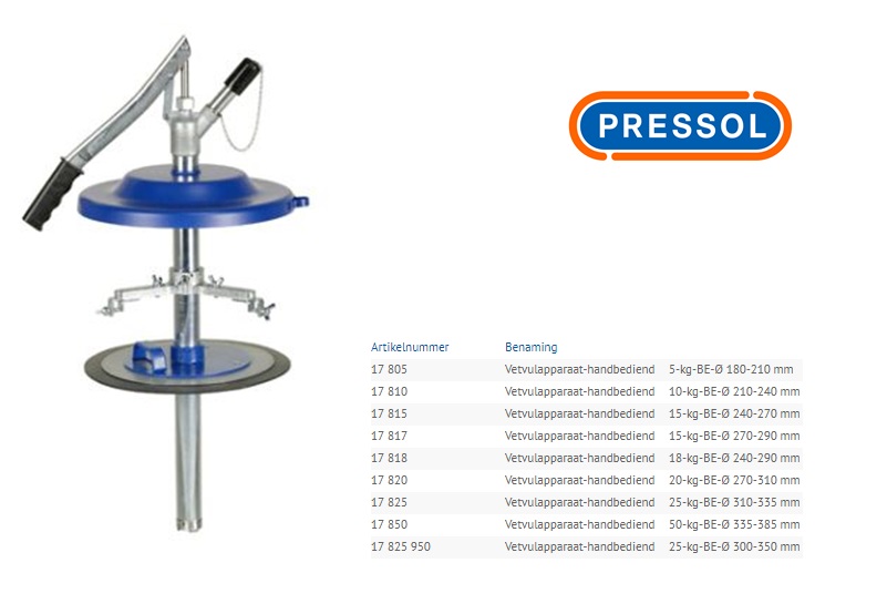 Pressol Vetvulapparaat 25kg/310-335mm