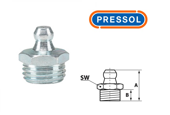 Kegelsmeernippel H1-recht M 14 x 1,5-VZ-SK-SW 14