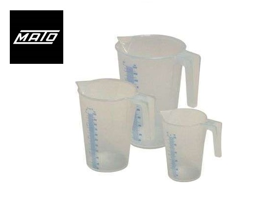 Maatbeker kunststof, PP, set 3-delig 0,5/1/2 Liter transparant set