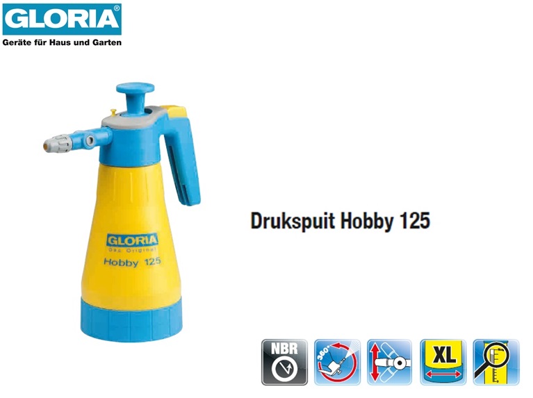 Drukspuit Gloria Hobby 125/360º - 1,25 liter