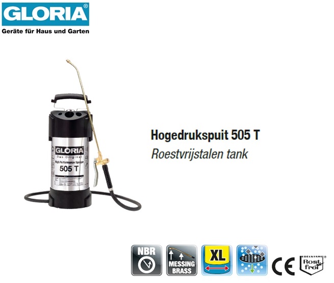 Gloria Hogedrukspuit Staal 6 bar 410T - 10 liter | DKMTools - DKM Tools