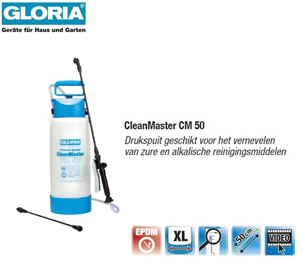 Gloria Clean Master CM12 Zuur drukspuit - 1.25 liter | DKMTools - DKM Tools