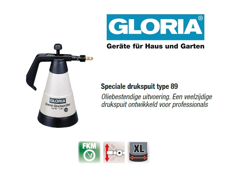 Oliebestendige drukspuit Gloria Pro 100 - 1 liter | DKMTools - DKM Tools