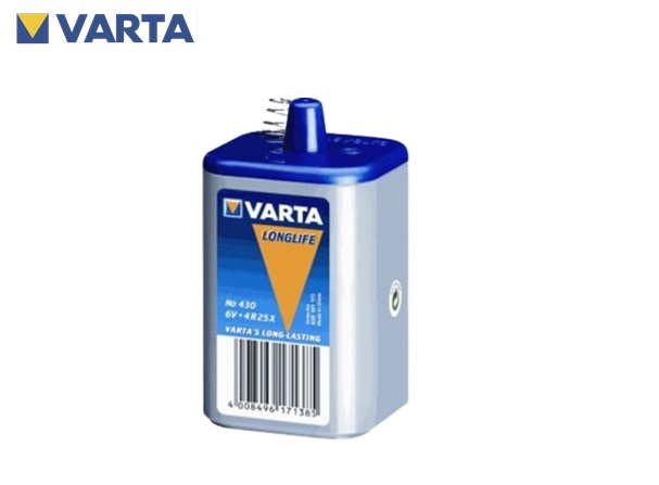 VARTA 430 Blokbatterij 4R25 6V/9AH Veren