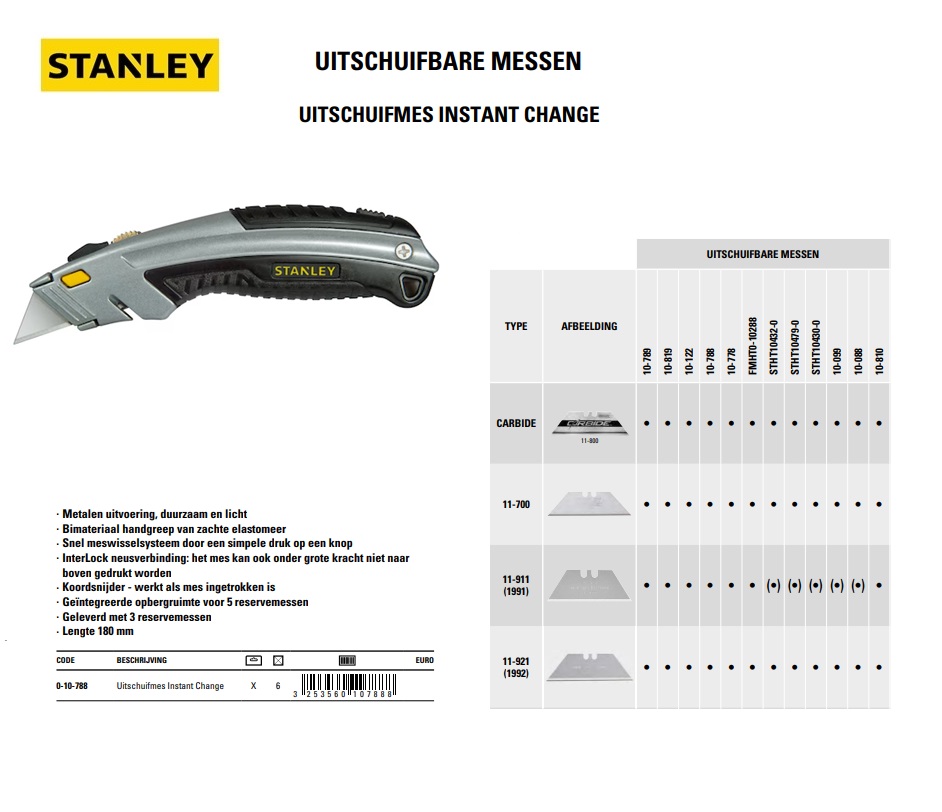 Uitschuifmes Instant Change