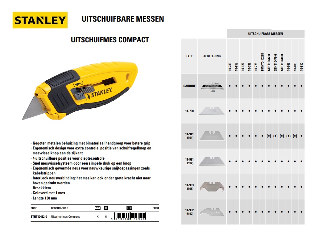 Uitschuifmes Compact