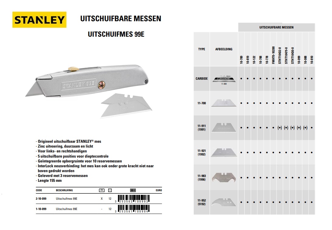 Uitschuifmes 99E