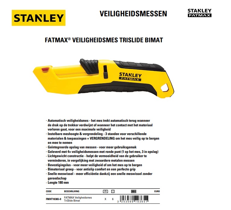 FatMax Veiligheidsmes TriSlide Bimat