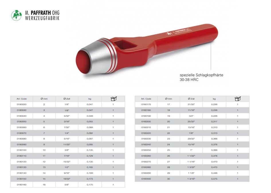 Holpijp DIN 7200 A 30-38 HRC Ø 3mm 1/8