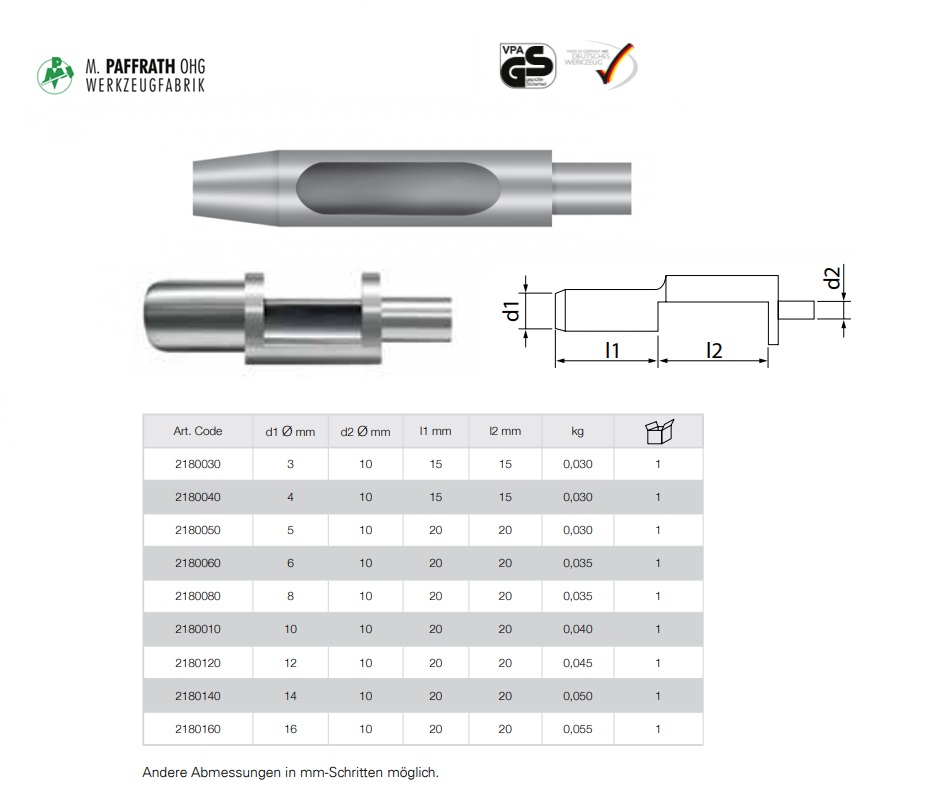 Rubber stans 3 mm 10 mm