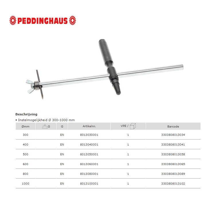 Pakkingsnijder Ø 300mm