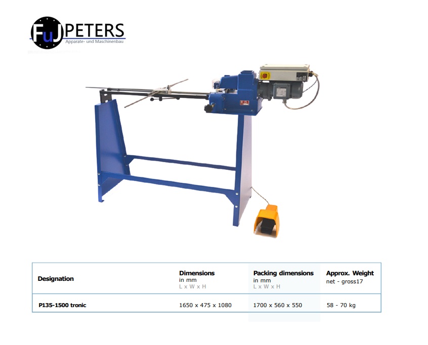 Elektrische pakkingsnijde RONDELLA P135-2000 tronic 2000 x 475 x 1080 | DKMTools - DKM Tools