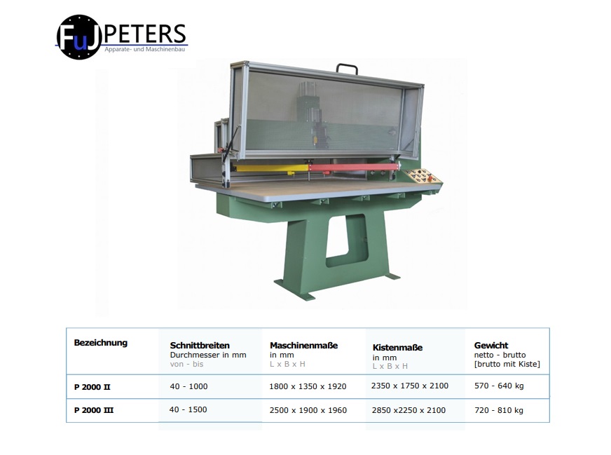 Afdichting, ring en plaat snijmachine P 2000 II