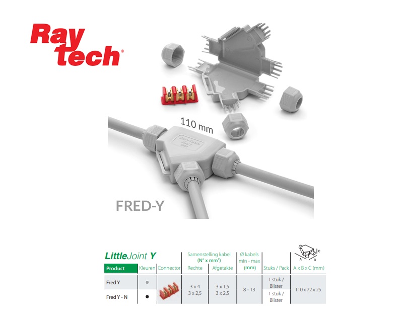 FRED-Y 3x2,5mm2 Verbindingsmof Aftak IP68