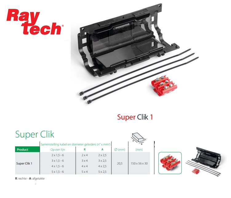 Verbindingsmof Super Clik 1 5x6qmm connector