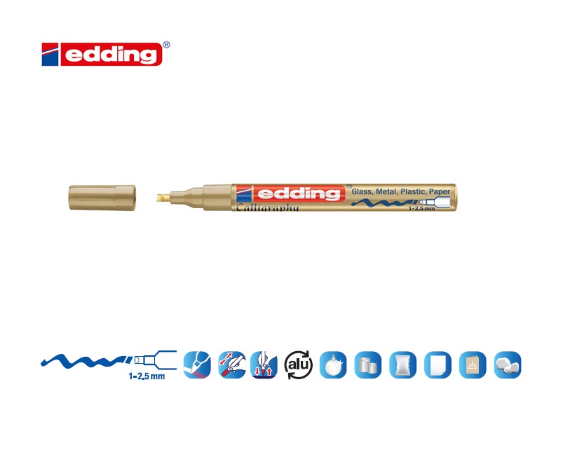 Edding 753 glanslakmarker kalligrafie set van 5 metallic assorti 001, 049, 053-055 | DKMTools - DKM Tools