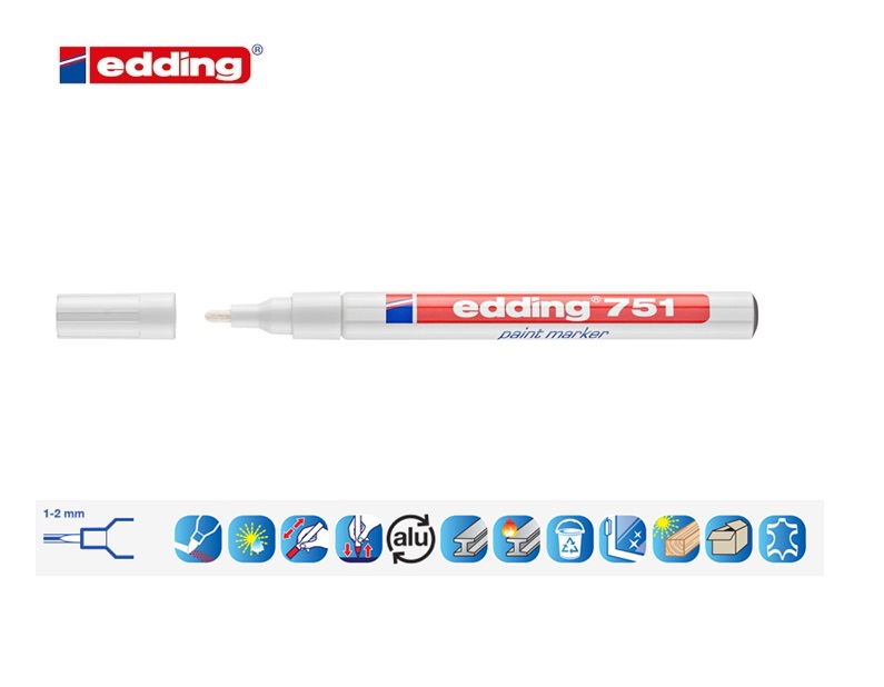 Edding 751 lakmarker wit