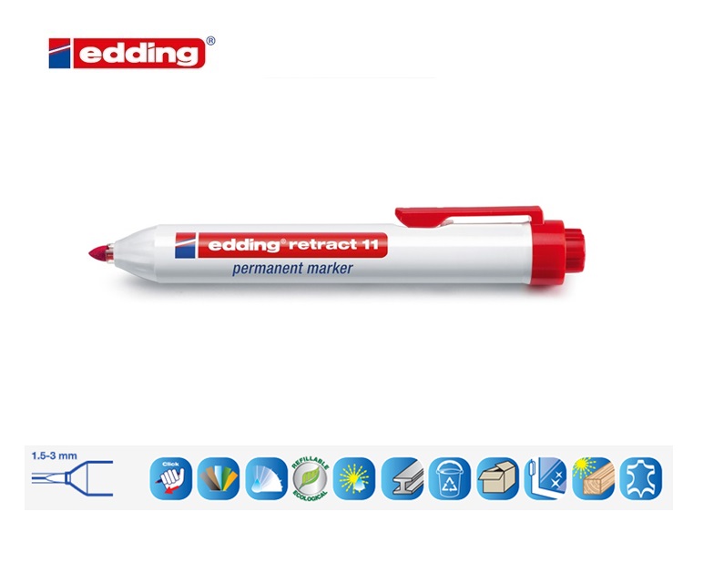 Edding retract 11 permanent marker rood