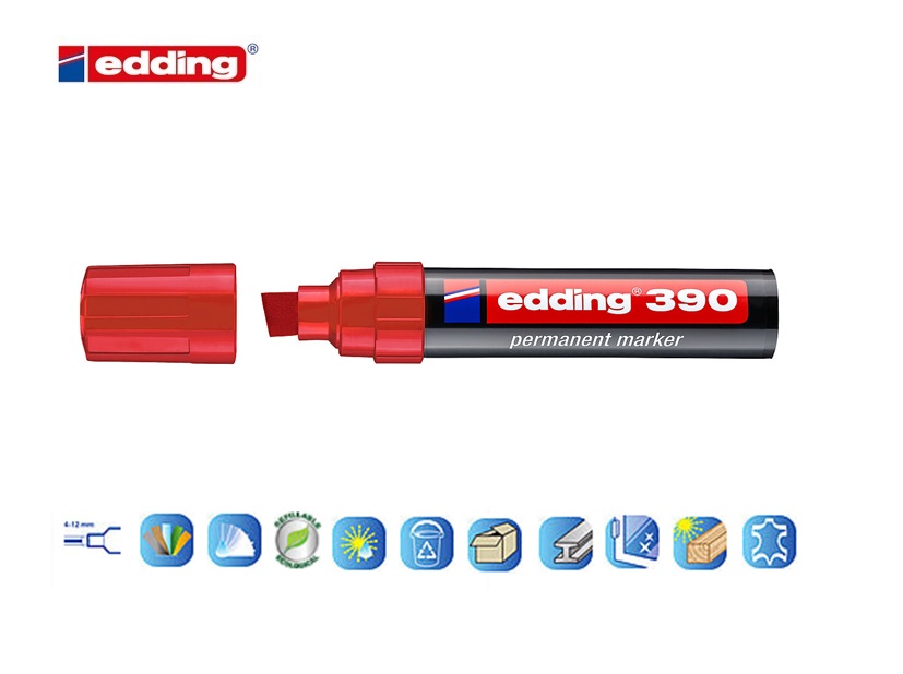 Edding 390 permanent marker rood