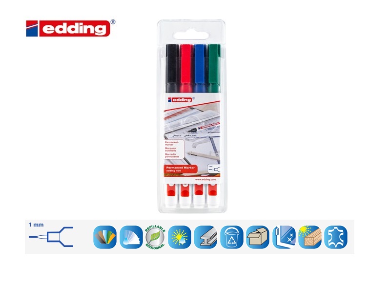 Edding 400 permanent marker set van 4 assorti