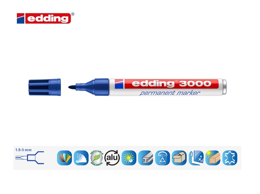 Edding 3000 permanent marker blauw