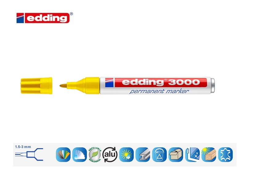 Edding 3000 permanent marker geel