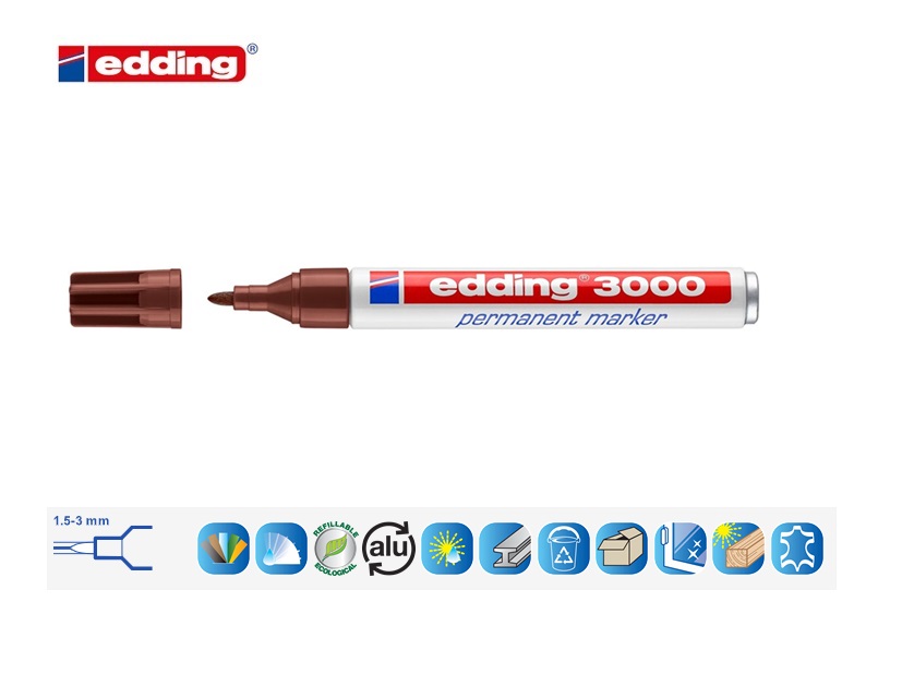 Edding 3000 permanent marker bruin