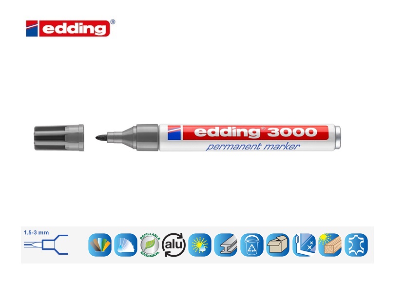 Edding 3000 permanent marker Grijs