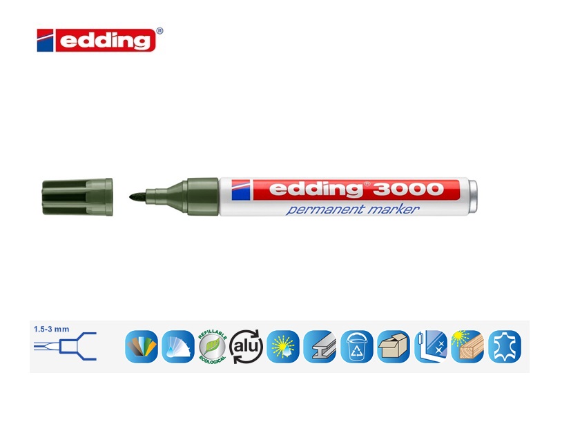 Edding 3000 permanent marker olijfgroen