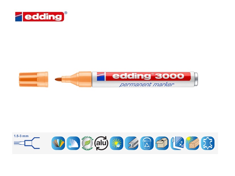 Edding 3000 permanent marker licht oranje