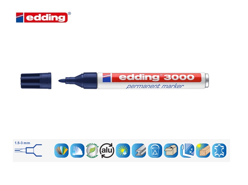 Edding 3000 permanent marker staalblauw