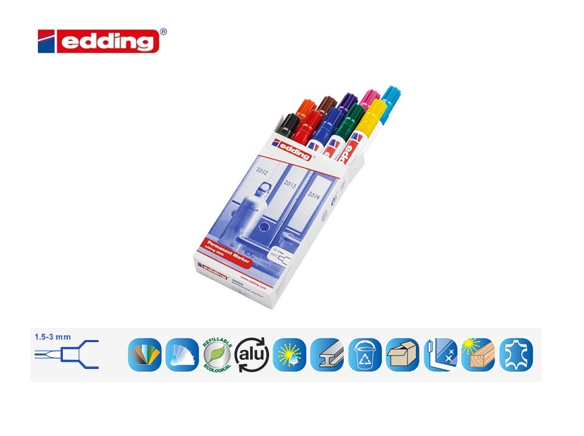 Edding 3000 permanent marker set van 10 assorti