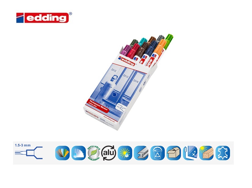 Edding 3000 permanent marker set van 10 assorti