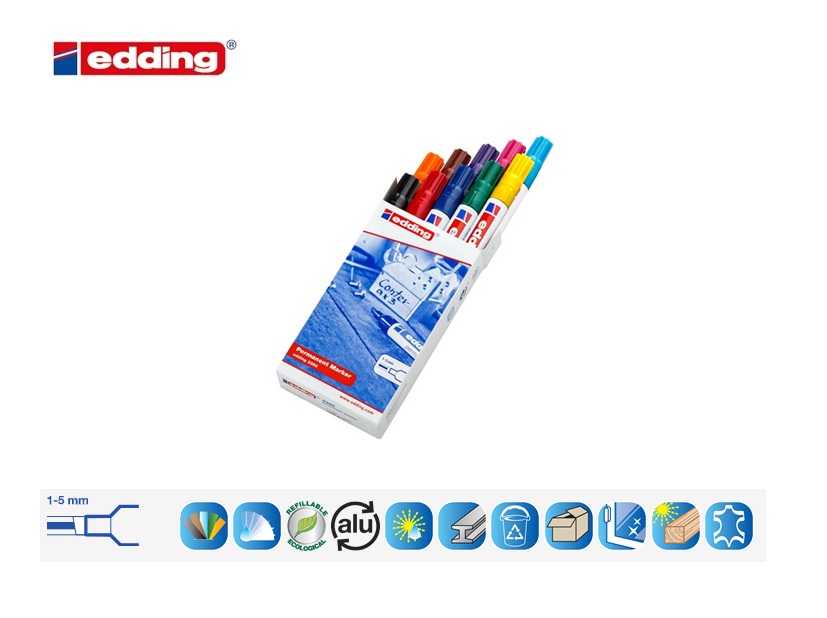 Edding 3300 permanent marker set van 10 assorti