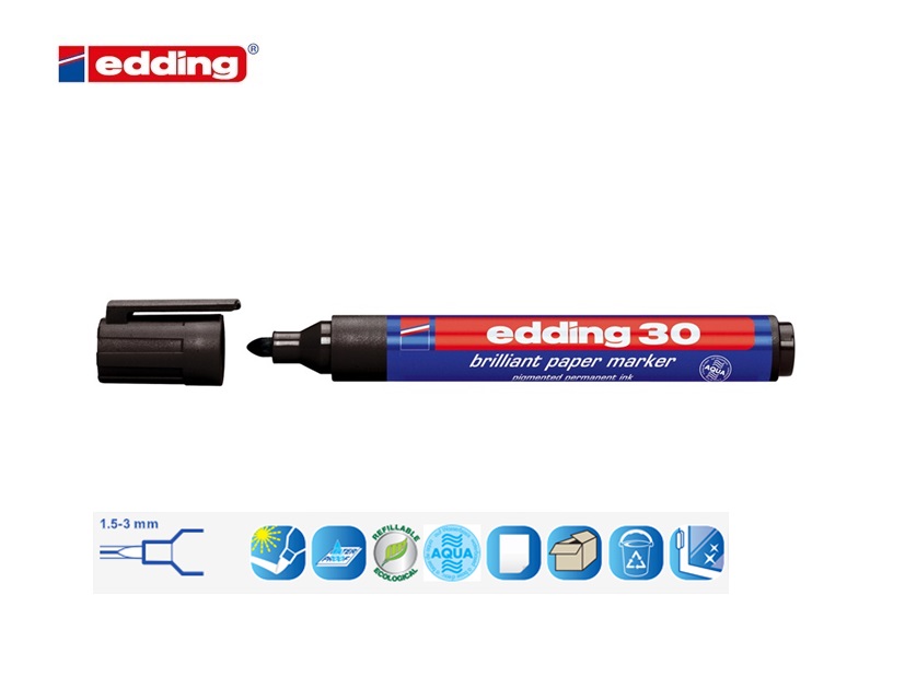 Edding 30 brilliant paper marker rood | DKMTools - DKM Tools