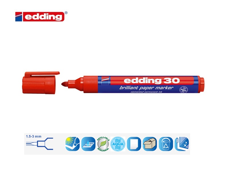 Edding 30 brilliant paper marker zwart | DKMTools - DKM Tools