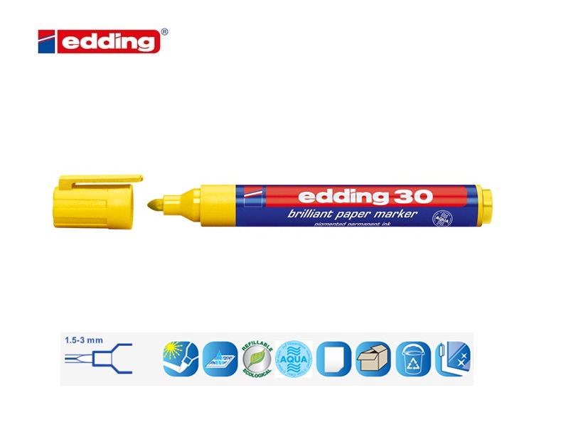 Edding 30 brilliant paper marker geel