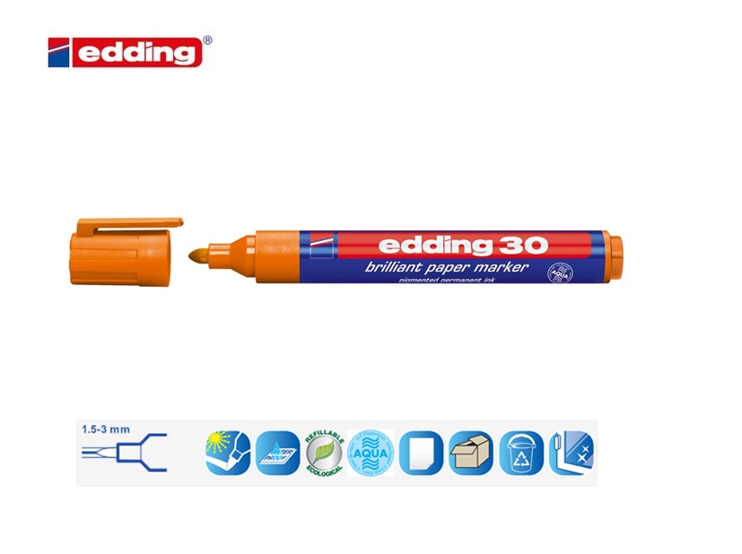 Edding 30 brilliant paper marker oranje