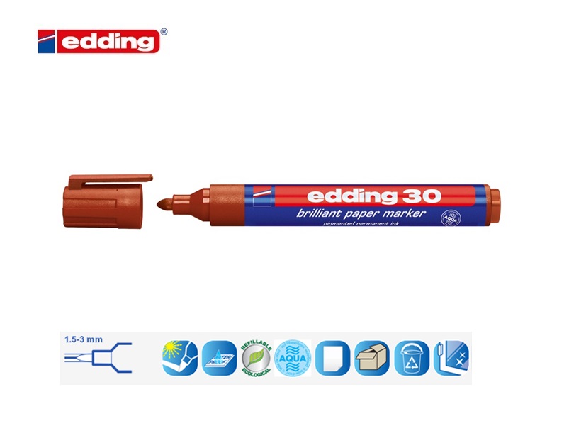 Edding 30 brilliant paper marker bruin