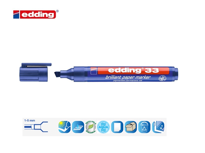 Edding 33 brilliant paper marker blauw