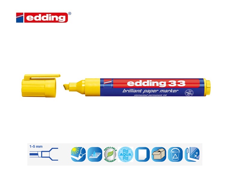 Edding 33 brilliant paper marker geel