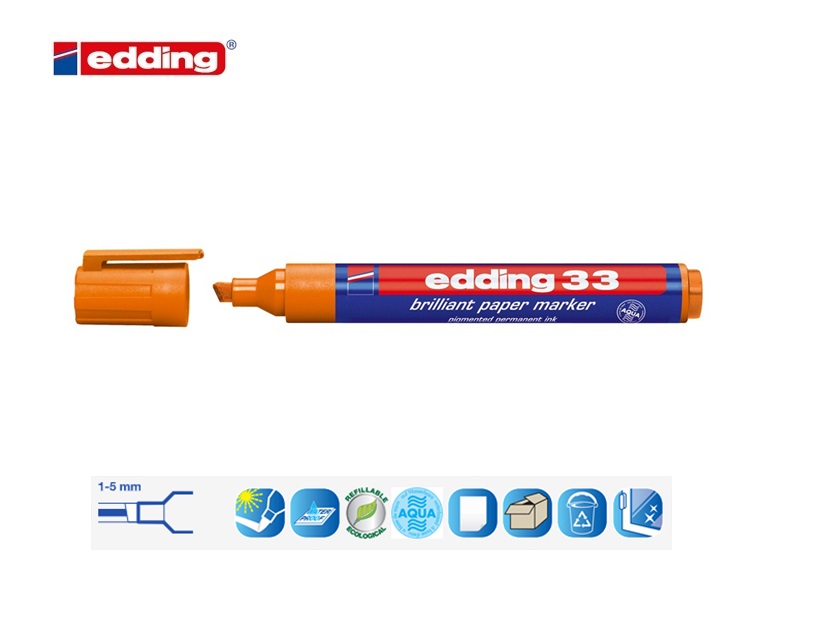 Edding 33 brilliant paper marker oranje