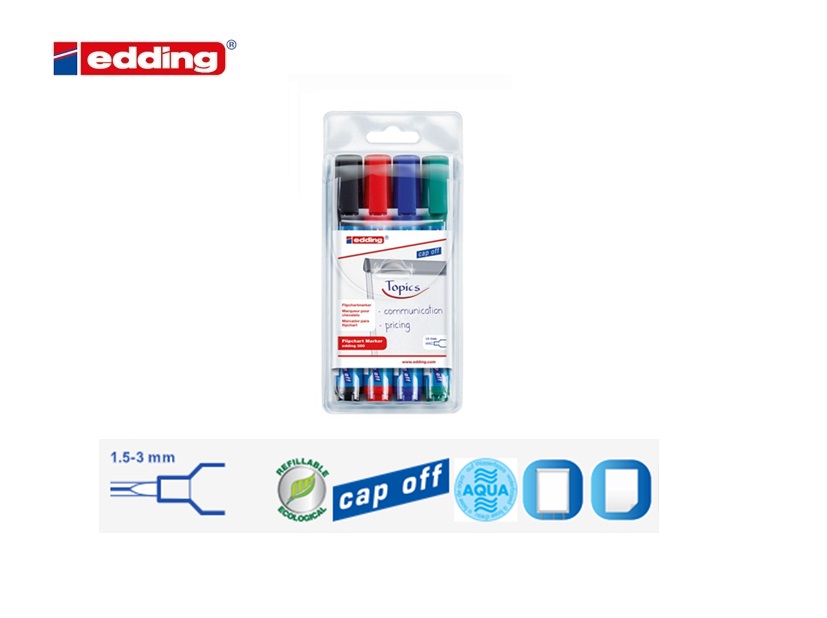 Edding 380 flipchart marker set van 4 assorti