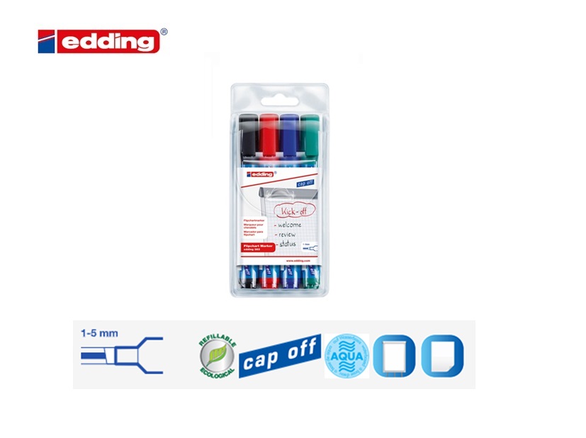 Edding 383 flipchart marker set van 4 assorti