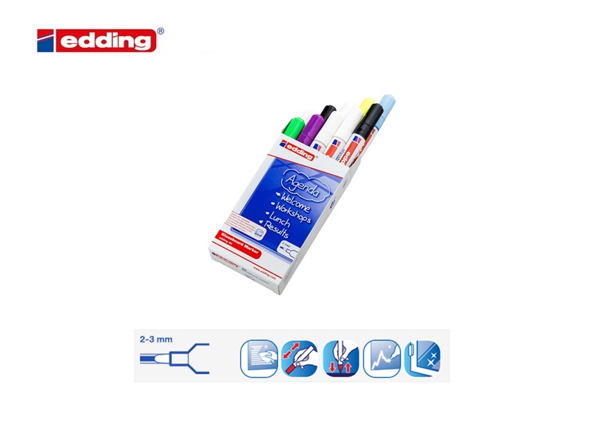 Edding 90 glassboard marker set van 10 assorti