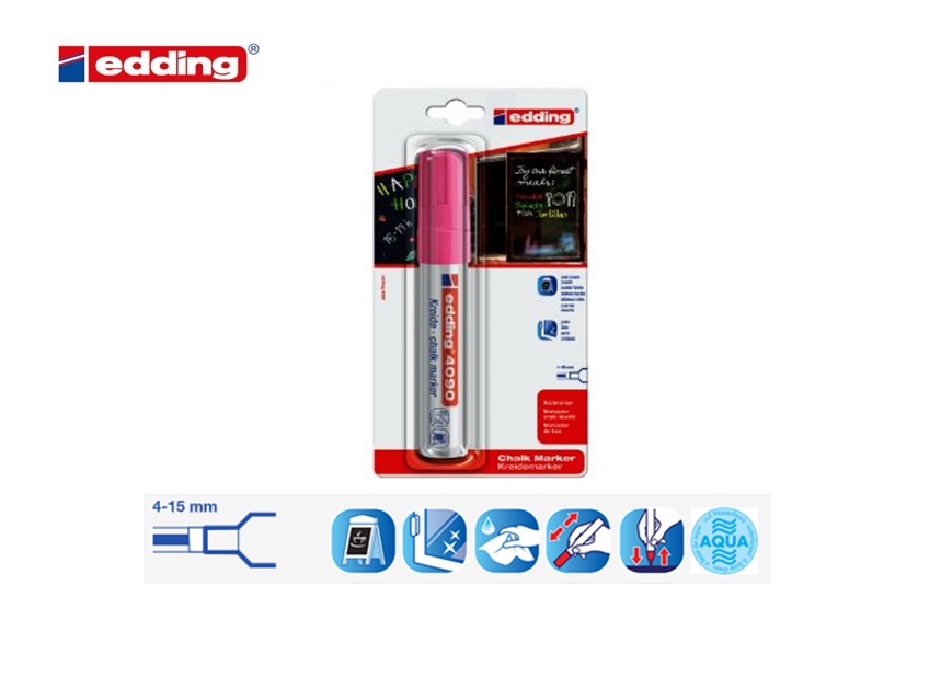 Edding 4090 krijtmarker blister van 1 neonroze